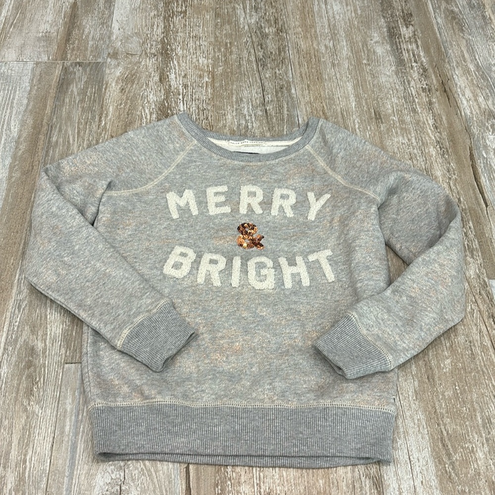American eagle embroidered holiday crewneck sweater merry and bright NWOT